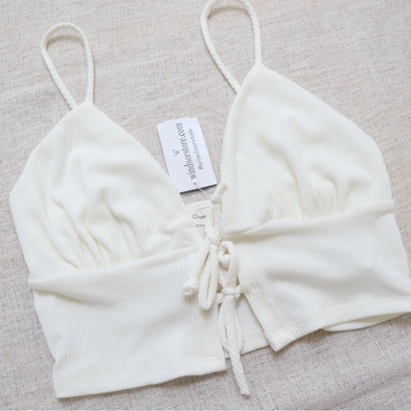 Windsor Cami Front Tie Crop Top NWT - Picture 3 of 7